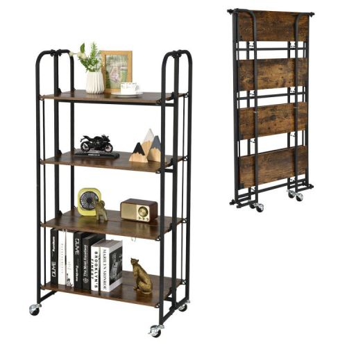 Foldable Rolling Cart with Storage Shelves for Kitchen Foldable Rolling Cart with Storage Shelves for Kitchen