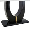 Table and chair set, modern dining table, patterned table top and black MDF leg table, soft and comfortable dining chair, perfect for dinner, meetings