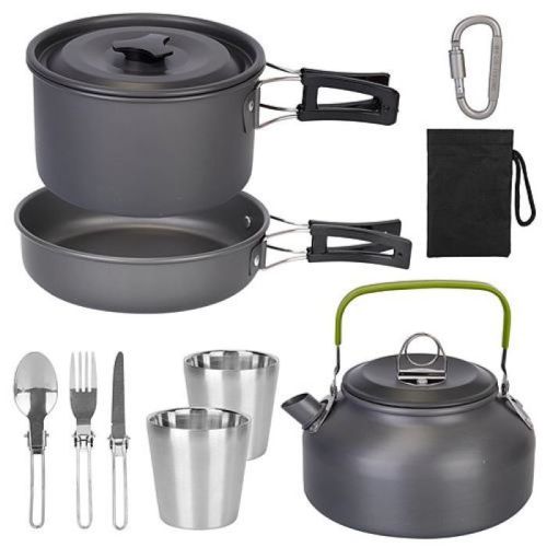 Outdoor Hiking Picnic Camping Cookware Set Picnic Stove Aluminum Pot Pans Kit Outdoor Hiking Picnic Camping Cookware Set Picnic Stove Aluminum Pot Pans Kit